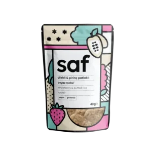 çilekli & pirinç patlaklı beyaz rocher 40 gr